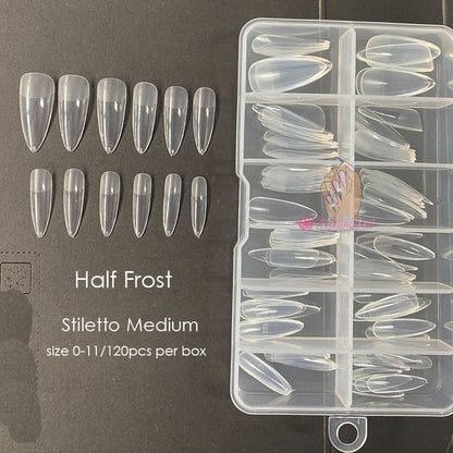 Gel Nails Extension System Full Cover Sculpted Clear Stiletto Coffin False Nail Tips 240pcs/bag - Amazhona 