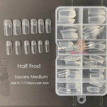 Gel Nails Extension System Full Cover Sculpted Clear Stiletto Coffin False Nail Tips 240pcs/bag - Amazhona 