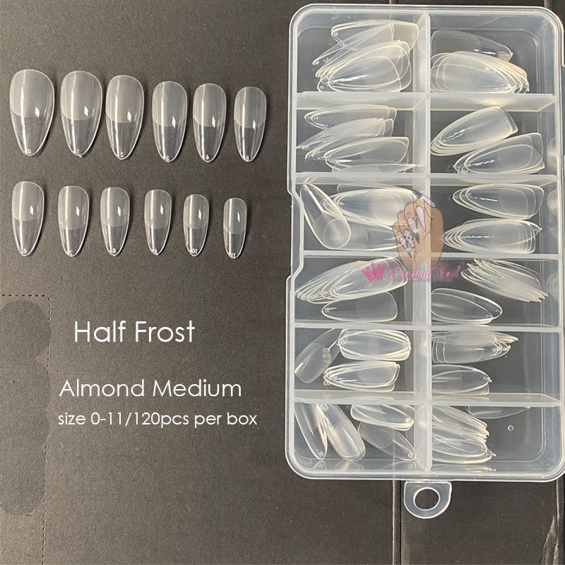 Gel Nails Extension System Full Cover Sculpted Clear Stiletto Coffin False Nail Tips 240pcs/bag - Amazhona 