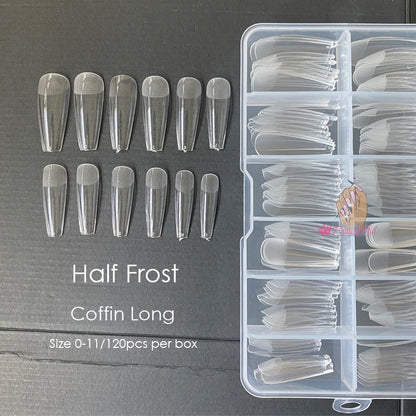 Gel Nails Extension System Full Cover Sculpted Clear Stiletto Coffin False Nail Tips 240pcs/bag - Amazhona 