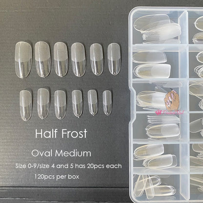 Gel Nails Extension System Full Cover Sculpted Clear Stiletto Coffin False Nail Tips 240pcs/bag - Amazhona 