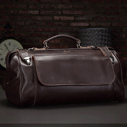 Genuine Leather Business Luggage And Travel Bag - Amazhona 