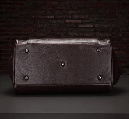 Genuine Leather Business Luggage And Travel Bag - Amazhona 