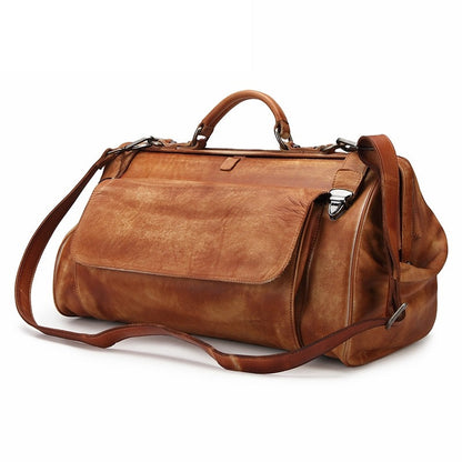 Genuine Leather Business Luggage And Travel Bag - Amazhona 