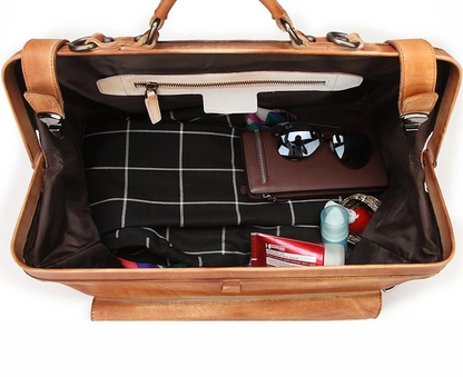 Genuine Leather Business Luggage And Travel Bag - Amazhona 