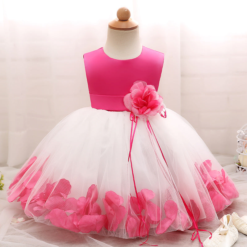 Girl dress, baby princess dress dress, petal full moon baby skirt - Amazhona 