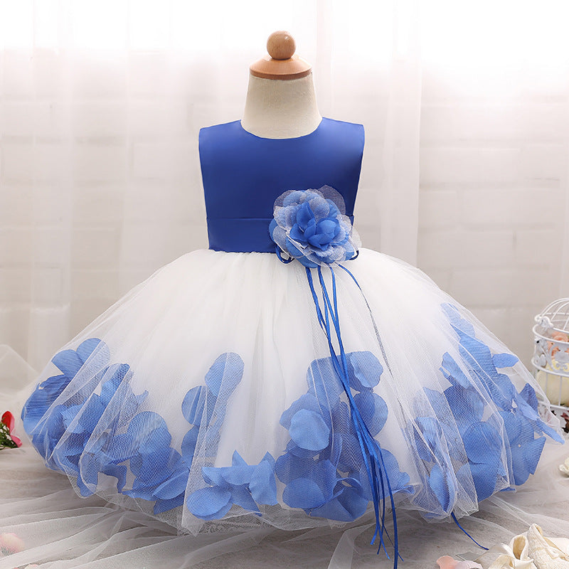 Girl dress, baby princess dress dress, petal full moon baby skirt - Amazhona 