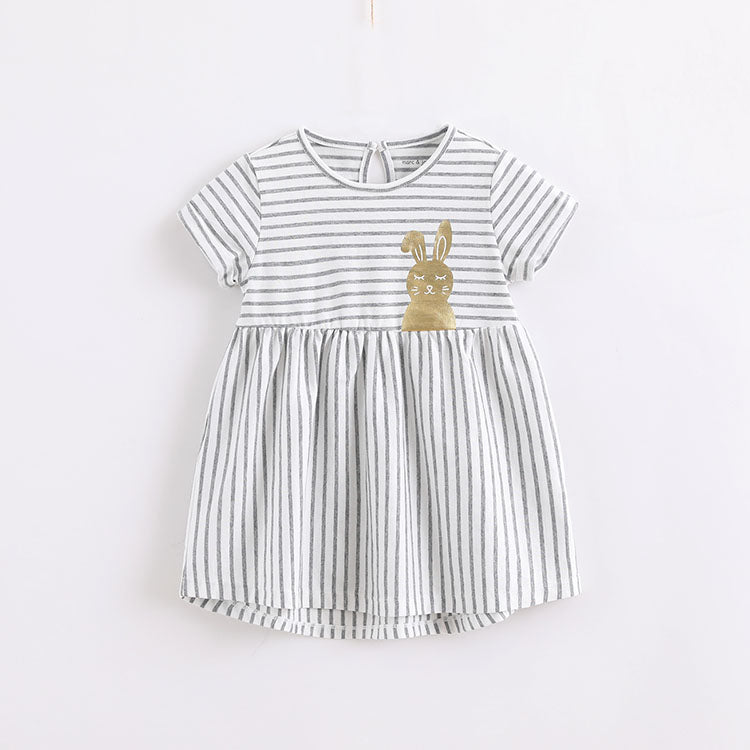 Girl's yarn-dyed striped dress - Amazhona 