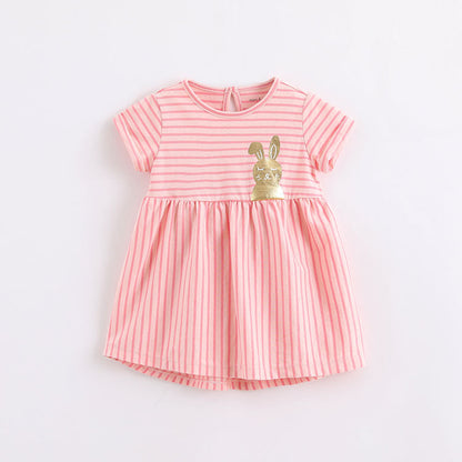 Girl's yarn-dyed striped dress - Amazhona 