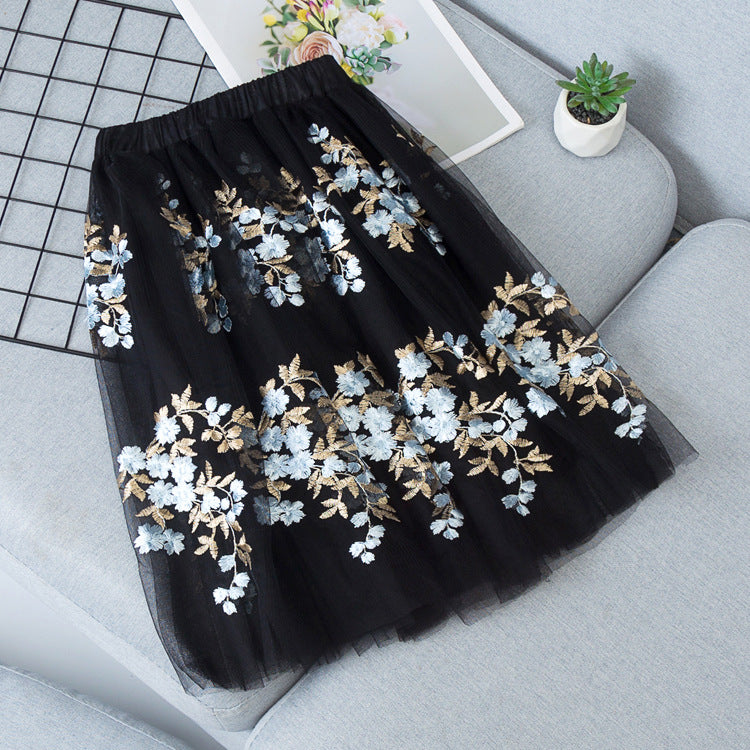 Girls Casual Mesh Floral Tutu Skirt - Amazhona 