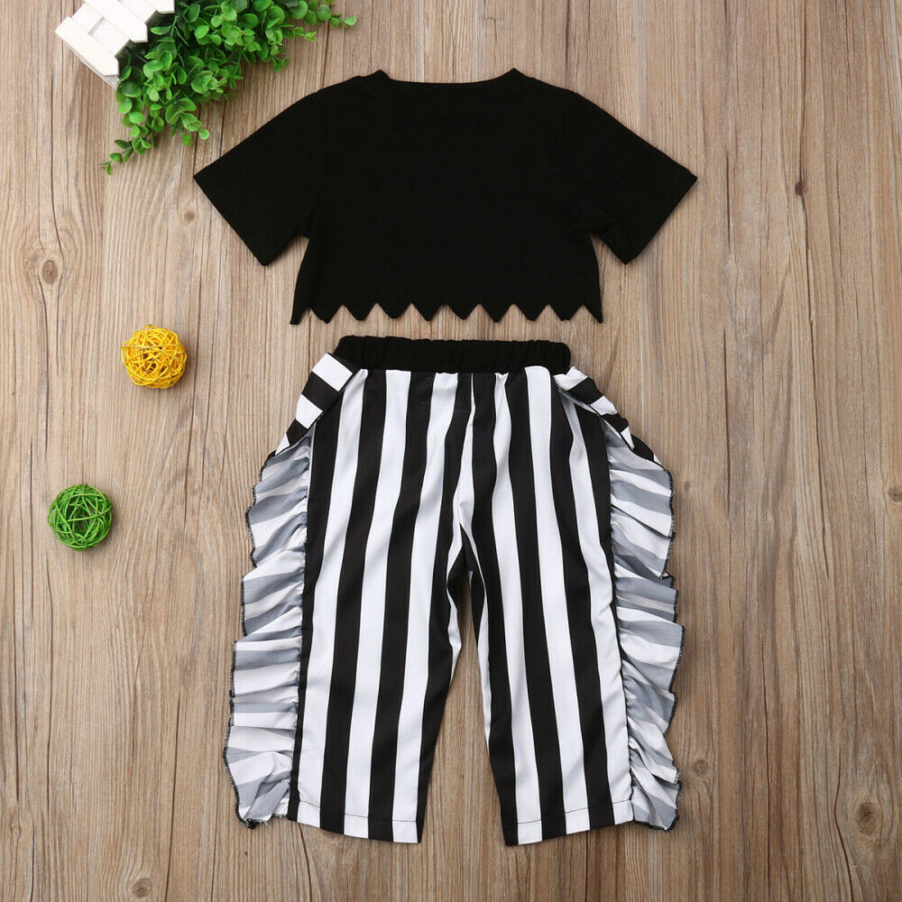 Girls' Striped Pants Children's Suit - Amazhona 