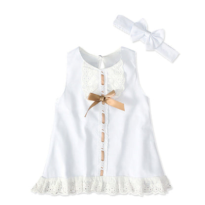 Girls baby sleeveless bow skirt - Amazhona 