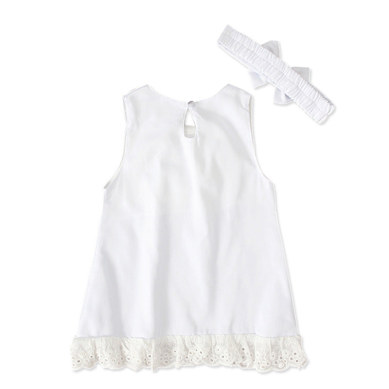 Girls baby sleeveless bow skirt - Amazhona 