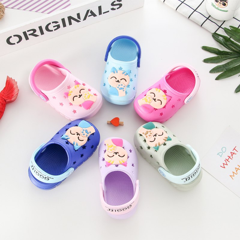 Girls soft bottom lucky cat bathroom slip sandals and slippers - Amazhona 