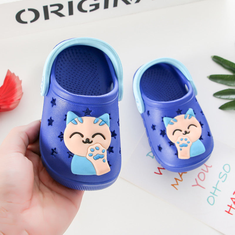 Girls soft bottom lucky cat bathroom slip sandals and slippers - Amazhona 