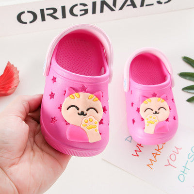 Girls soft bottom lucky cat bathroom slip sandals and slippers - Amazhona 