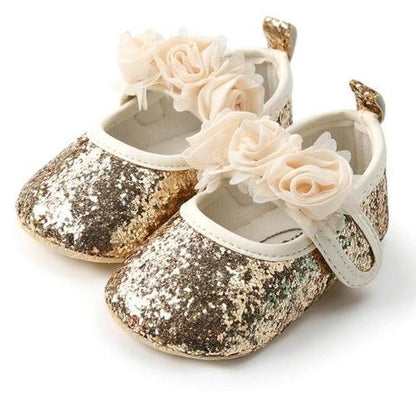 Glitter Rosette Mary Janes - Amazhona 