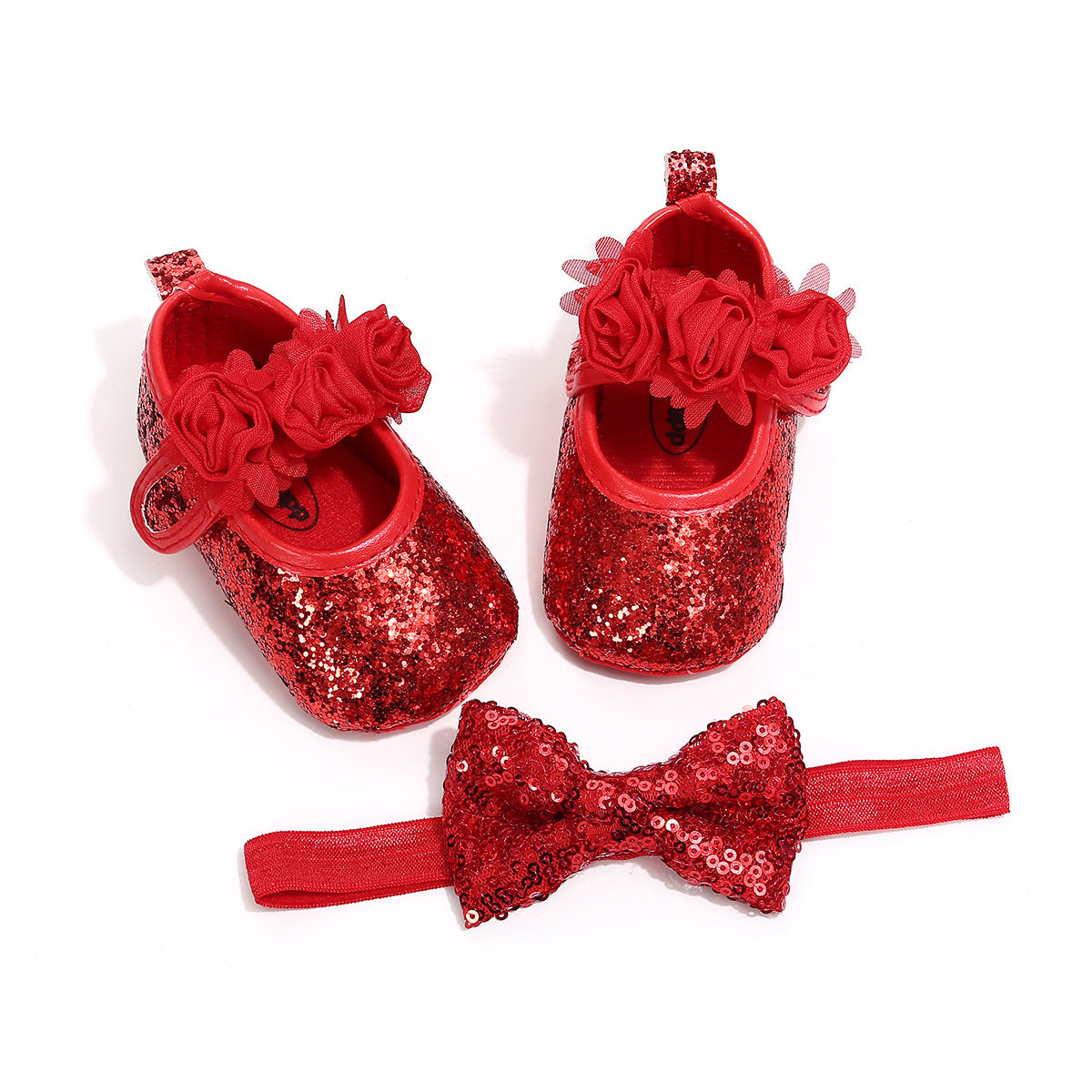 Glitter Rosette Mary Janes - Amazhona 