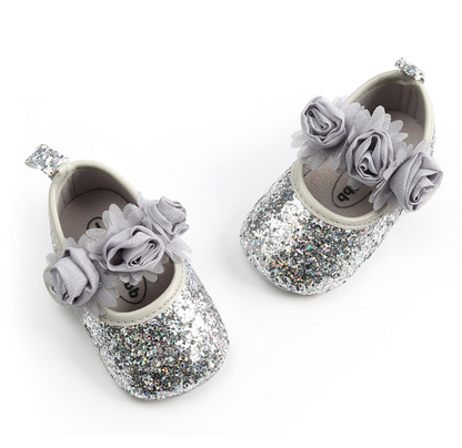 Glitter Rosette Mary Janes - Amazhona 