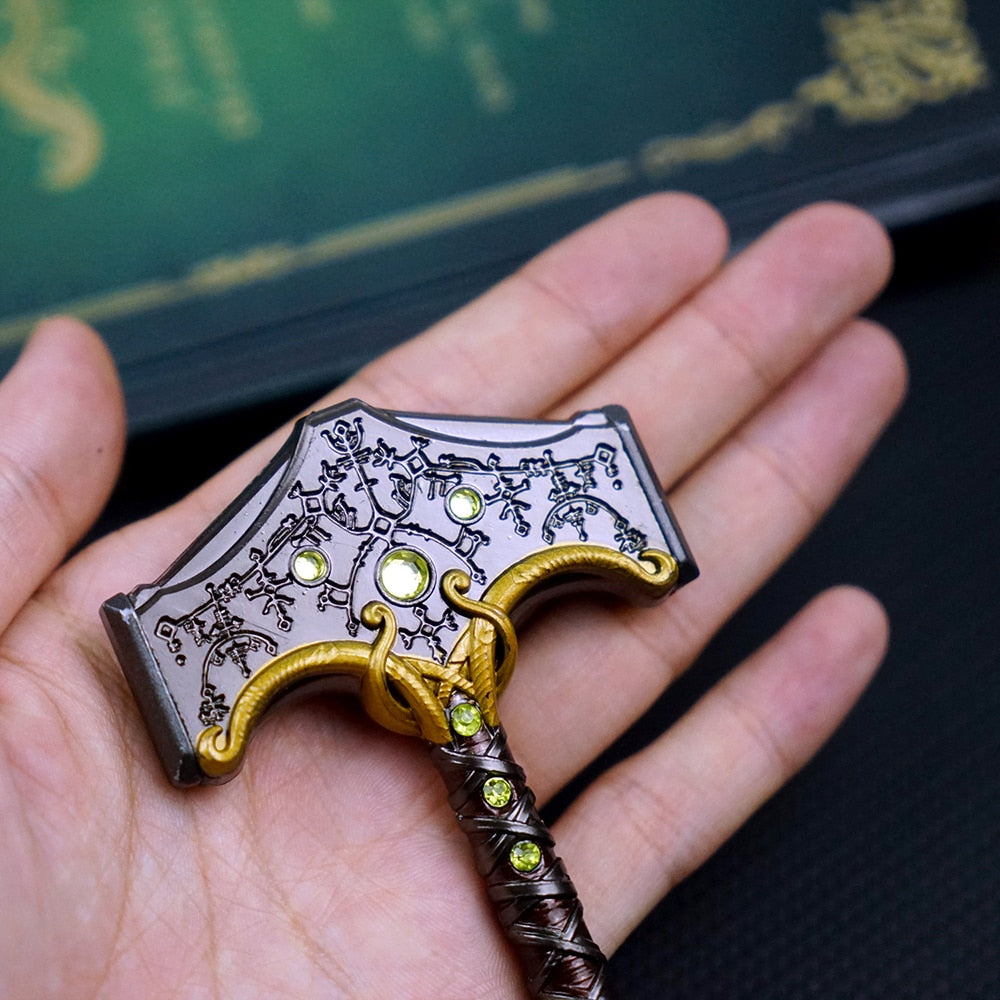 God of War 5 Ragnarok Keychain Thor's Hammer Mjolnir Key Chain Ring Levitan's Axe Keyring Blades of Exile Chaos Game Accessories - Amazhona 