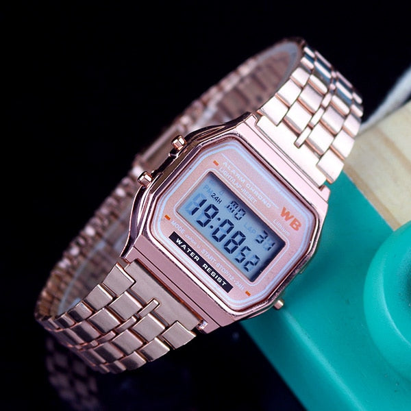 Gold Men Watches Women Electronic Digital Display Retro Style Clock Men's Watch for Men Relogio Masculin Reloj Hombre homme - Amazhona 