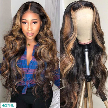 Golden fluffy big wave wig - Amazhona 