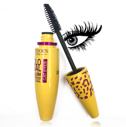 Growth Mascara Leopard-shaped Yellow Tube Thick Curling Waterproof Mascara - Amazhona 