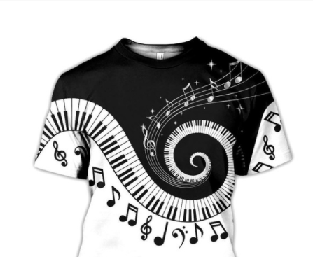 Guitar short sleeve crew neck T-shirt - Amazhona 