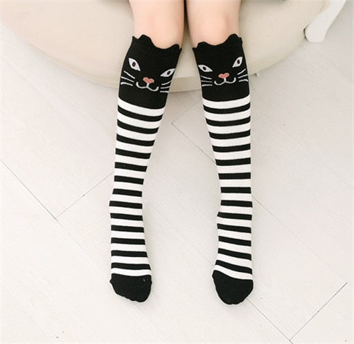 3-12Years Length Baby Girl Socks Winter Warm Cotton Socks For Girls Winter Warm Baby Girl Socks for Children Knee High Christmas - Amazhona 