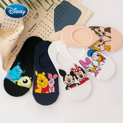 Disney socks spring and summer new cartoon anime Mickey stealth socks silicone non-slip casual socks - Amazhona 