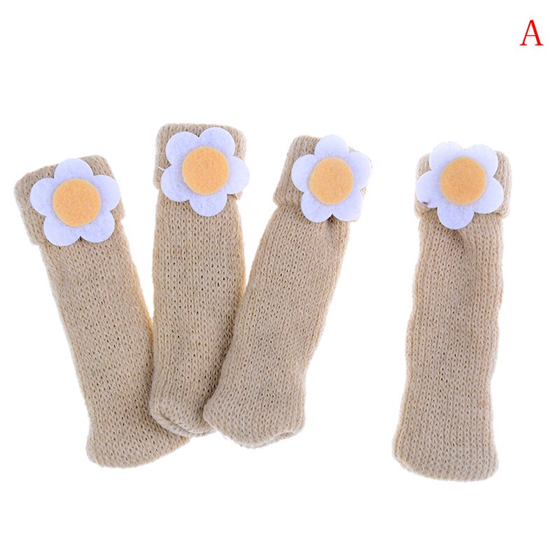 New 4pc Chair Leg Sock Furniture Feet Sleeve Cover Cat Scratching Cloth Floor Protection Knitting Wool Socks Anti-slip Table Leg - Amazhona 