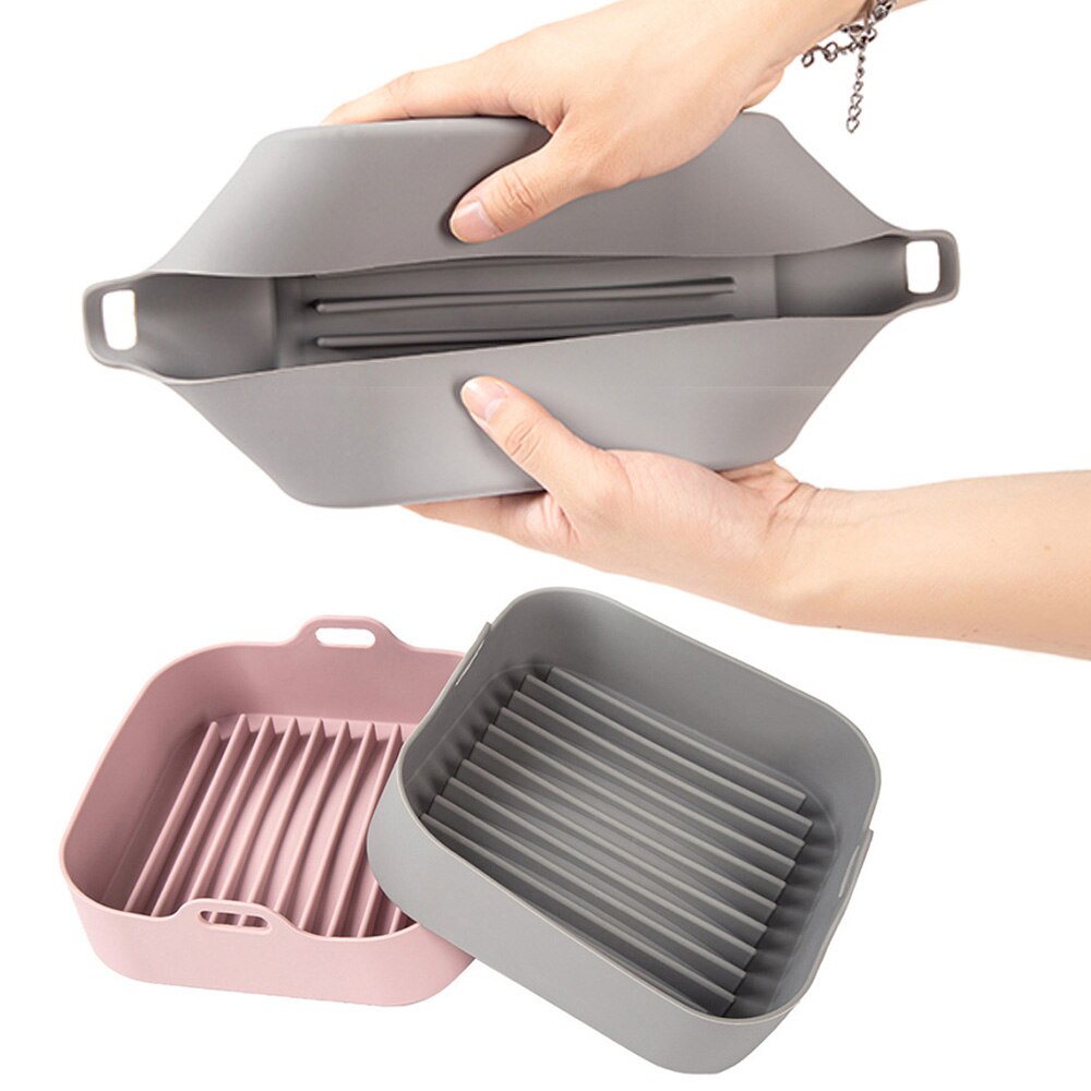 Multifunctional Air Fryers Oven Accessories AirFryer Silicone Pot Bread Fried Chicken Pizza Basket Baking Tray FDA Baking Dishes - Amazhona 