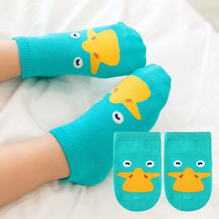 1@#a Pair Chick Socks Kids Soft Cotton Socks Boy Girl Baby Cute Cartoon Warm Stripe Dots Fashion School Socks Autumn Winter - Amazhona 