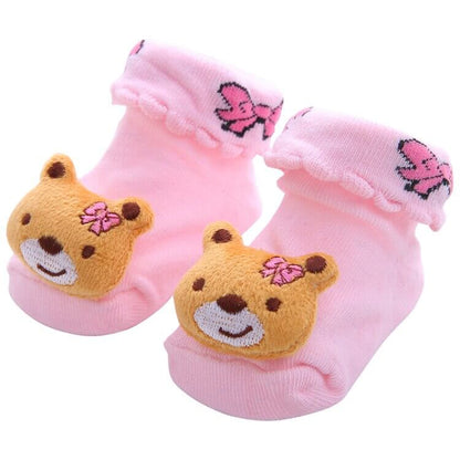 0-1 Years Spring Autumn Soft Cotton Baby Girls Socks Newborn Cartoon Animal Baby Socks Infant Baby Boy Sock Anti Slip Floor Sock - Amazhona 