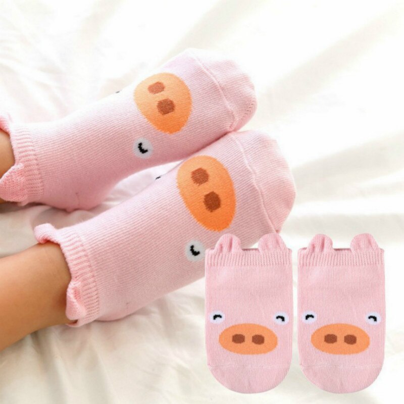 1@#a Pair Chick Socks Kids Soft Cotton Socks Boy Girl Baby Cute Cartoon Warm Stripe Dots Fashion School Socks Autumn Winter - Amazhona 