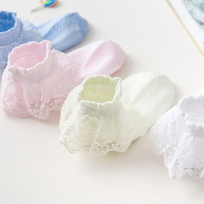 Summer Fashion Kids Socks Baby Girl Ruffle Sock Cute Baby Frilly  Toddle Designer White Pink Lace Kid Cotton Socks For Girls - Amazhona 