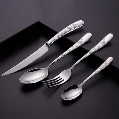 Kitchen Tableware Cutlery Set Silver Cutlery Set Stainless Steel Luxury Dinnerware Fork Spoon Knife Western Dinner Set Gold - Amazhona 