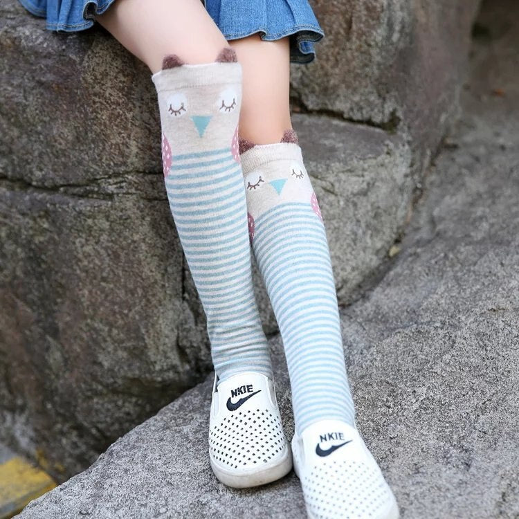 3-12Years Length Baby Girl Socks Winter Warm Cotton Socks For Girls Winter Warm Baby Girl Socks for Children Knee High Christmas - Amazhona 