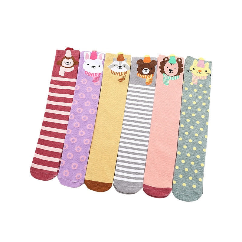 3-12Years Length Baby Girl Socks Winter Warm Cotton Socks For Girls Winter Warm Baby Girl Socks for Children Knee High Christmas - Amazhona 