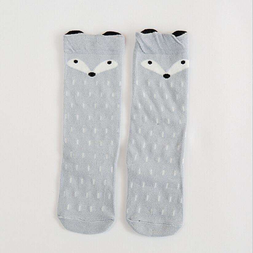 Baby Girls Socks legs warm Fox print Cotton sokken Character Knee Socks Kid Clothing unisex Toddler Boot Socks Cartoon - Amazhona 