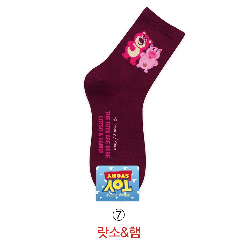 Disney Casual Ladies Socks Cartoon Minnie Mickey Donald Duck Pattern Socks Winnie The Bear In The Tube Cotton Socks - Amazhona 