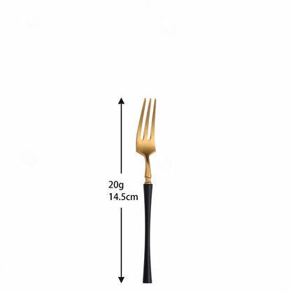 Matte Cutlery Set Gold Forks Spoons Knives Cutlery Set Stainless Steel Gold Steel Cutlery Set Silverware Set with Cake Fork - Amazhona 