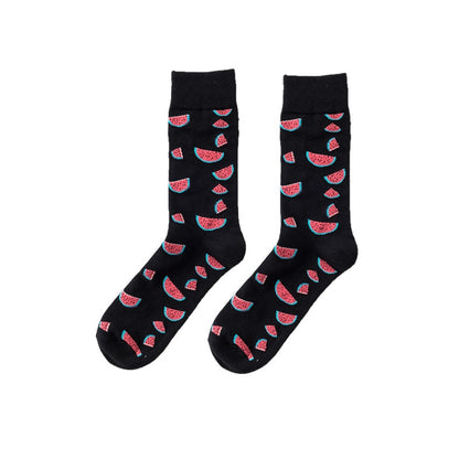 Funny Men Women Fashion Harajuku Fruit Socks Lovely Art With Avocado Sushi Food Animal Dog Happy Socks - Amazhona 