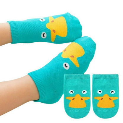 1@#a Pair Chick Socks Kids Soft Cotton Socks Boy Girl Baby Cute Cartoon Warm Stripe Dots Fashion School Socks Autumn Winter - Amazhona 