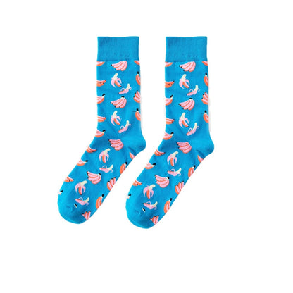 Funny Men Women Fashion Harajuku Fruit Socks Lovely Art With Avocado Sushi Food Animal Dog Happy Socks - Amazhona 