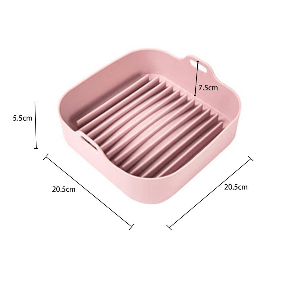 Multifunctional Air Fryers Oven Accessories AirFryer Silicone Pot Bread Fried Chicken Pizza Basket Baking Tray FDA Baking Dishes - Amazhona 