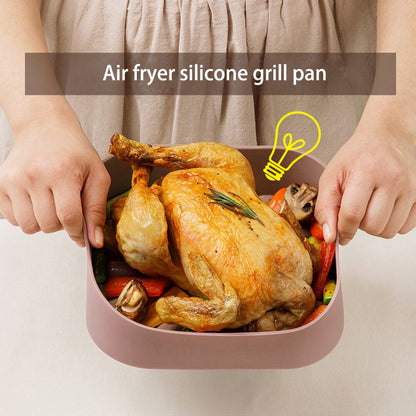 Multifunctional Air Fryers Oven Accessories AirFryer Silicone Pot Bread Fried Chicken Pizza Basket Baking Tray FDA Baking Dishes - Amazhona 