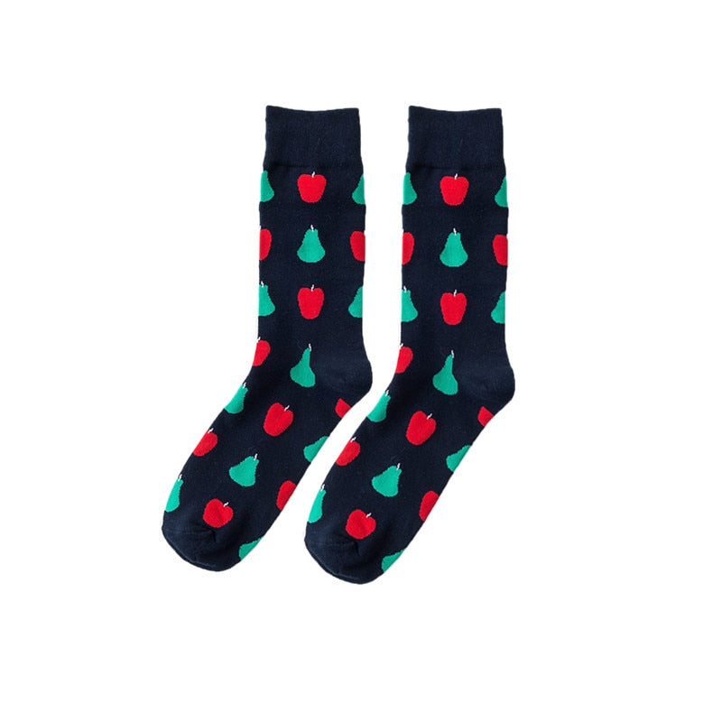 Funny Men Women Fashion Harajuku Fruit Socks Lovely Art With Avocado Sushi Food Animal Dog Happy Socks - Amazhona 