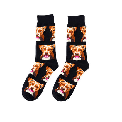 Funny Men Women Fashion Harajuku Fruit Socks Lovely Art With Avocado Sushi Food Animal Dog Happy Socks - Amazhona 