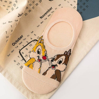 Disney 1pair women Boat socks Mickey cute cartoon Japanese Korean sweet cotton socks spring and summer wild short tube socks - Amazhona 